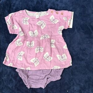 Cat & Jack Purple Butterfly Diaper Cover Set